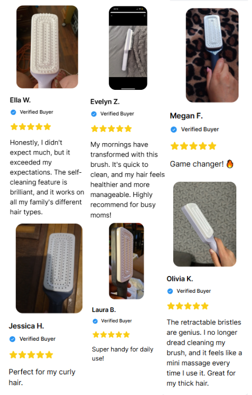 LiftN`Clean™ Self-Cleaning Hairbrush
