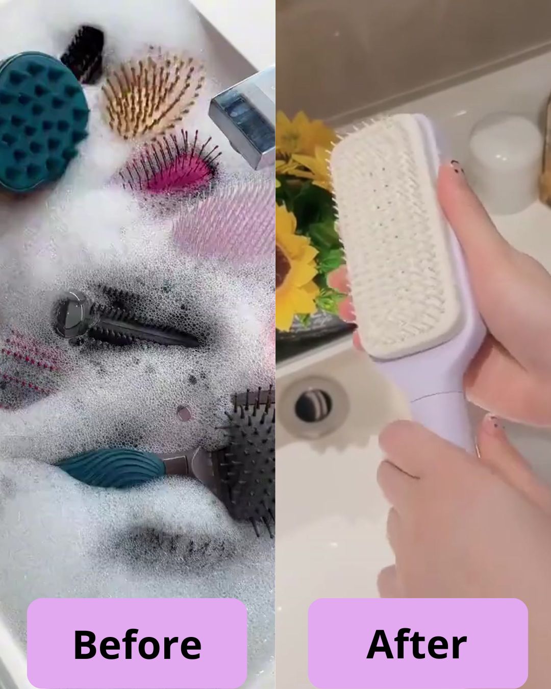 LiftN`Clean™ Self-Cleaning Hairbrush